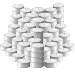L\'ner Tea Light Candles - Set of 100 Unscented Tea Lights - Burns Aprx. 3.5 Hour - Party & Ambience Candles - Restaurant Decorations