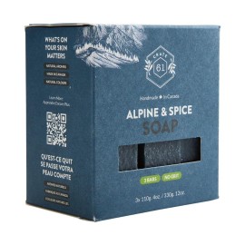 Crate 61 Organics, Handmade in Canada, Plant Based Cold Process Natural Bar Soap For Face And Body, With Premium Essential Oils, For Men And Women 3 Pack (Alpine & Spice) Crate 61 Organics, Handmade in Canada, Plant Based Cold Process Natural Bar Soap For Face And Body, With Premium Essential Oils, For Men And Women 3 Pack (Alpine & Spice)