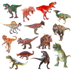 UPINS Dianosaur Stickers for Kids, 14 Different Sheets 200+ Counts 3D Puffy Stickers Craft Scrapbooking for Children Dinosaur Lovers