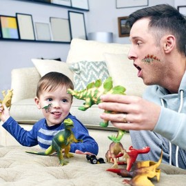 UPINS Dianosaur Stickers for Kids, 14 Different Sheets 200+ Counts 3D Puffy Stickers Craft Scrapbooking for Children Dinosaur Lovers