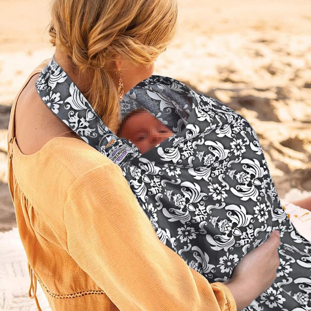 UHINOOS Nursing Cover for Mom Breastfeeding, Baby Privacy Nursing Covers Up Breathable Cotton with Ajustable Hoop for Mother (Grey)