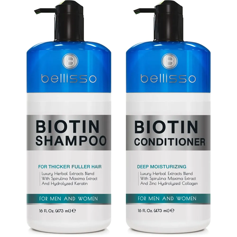 Biotin Shampoo and Conditioner Set - Sulfate and Paraben Free Treatment for Men and Women - Hair Thickening Volumizing Products to Help Boost Thinning Hair with Added Keratin Biotin Shampoo and Conditioner Set - Sulfate and Paraben Free Treatment for Men and Women - Hair Thickening Volumizing Products to Help Boost Thinning Hair with Added Keratin