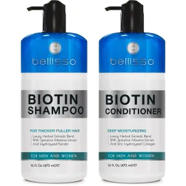 Biotin Shampoo and Conditioner Set - Sulfate and Paraben Free Treatment for Men and Women - Hair Thickening Volumizing Products to Help Boost Thinning Hair with Added Keratin