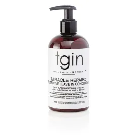 tgin Miracle RepaiRx Protective Leave In Conditioner for Curly, Coily, and Wavy Hair, with Biotin and Black Castor Oil, Repairs and Restores Damaged, Color-Treated Hair, 13 oz