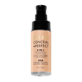 Milani Conceal + Perfect 2-in-1 Foundation + Concealer - Creamy Natural (1 Fl. Oz.) Cruelty-Free Liquid Foundation - Cover Under-Eye Circles, Blemishes & Skin Discoloration for a Flawless Complexion Milani Conceal + Perfect 2-in-1 Foundation + Concealer - Creamy Natural (1 Fl. Oz.) Cruelty-Free Liquid Foundation - Cover Under-Eye Circles, Blemishes & Skin Discoloration for a Flawless Complexion