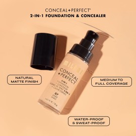 Milani Conceal + Perfect 2-in-1 Foundation + Concealer - Creamy Natural (1 Fl. Oz.) Cruelty-Free Liquid Foundation - Cover Under-Eye Circles, Blemishes & Skin Discoloration for a Flawless Complexion Milani Conceal + Perfect 2-in-1 Foundation + Concealer - Creamy Natural (1 Fl. Oz.) Cruelty-Free Liquid Foundation - Cover Under-Eye Circles, Blemishes & Skin Discoloration for a Flawless Complexion
