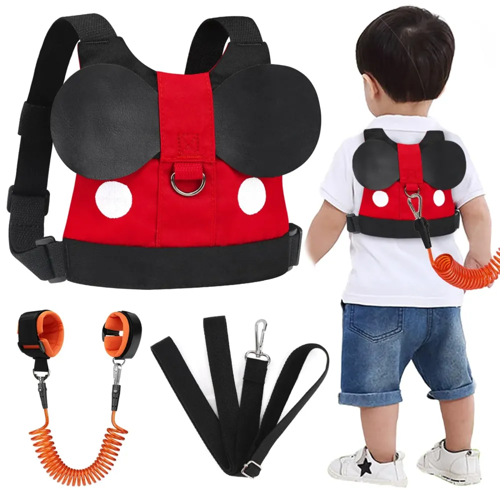 Accmor Toddler Leash Harness, Child Harness Baby Leash + Anti-Lost Wrist Link, Cute Kids Harness with Walking Assistant Strap Belt Tether for 1-5 Years Boys and Girls to Zoo or Mall Accmor Toddler Leash Harness, Child Harness Baby Leash + Anti-Lost Wrist Link, Cute Kids Harness with Walking Assistant Strap Belt Tether for 1-5 Years Boys and Girls to Zoo or Mall
