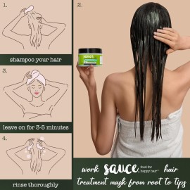 SAUCE BEAUTY Guacamole Whip Hair Mask - Deep Conditioning Hair Mask for All Hair Types w/Avocado, Honey & Argan Oil - 12 Fl Oz Hair Mask for Dry, Damaged & Frizzy Hair (Guacamole)