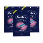 DenTek Comfort Clean Sensitive Gums Floss Picks, Soft & Silky Ribbon, 150 Count, 3 Pack