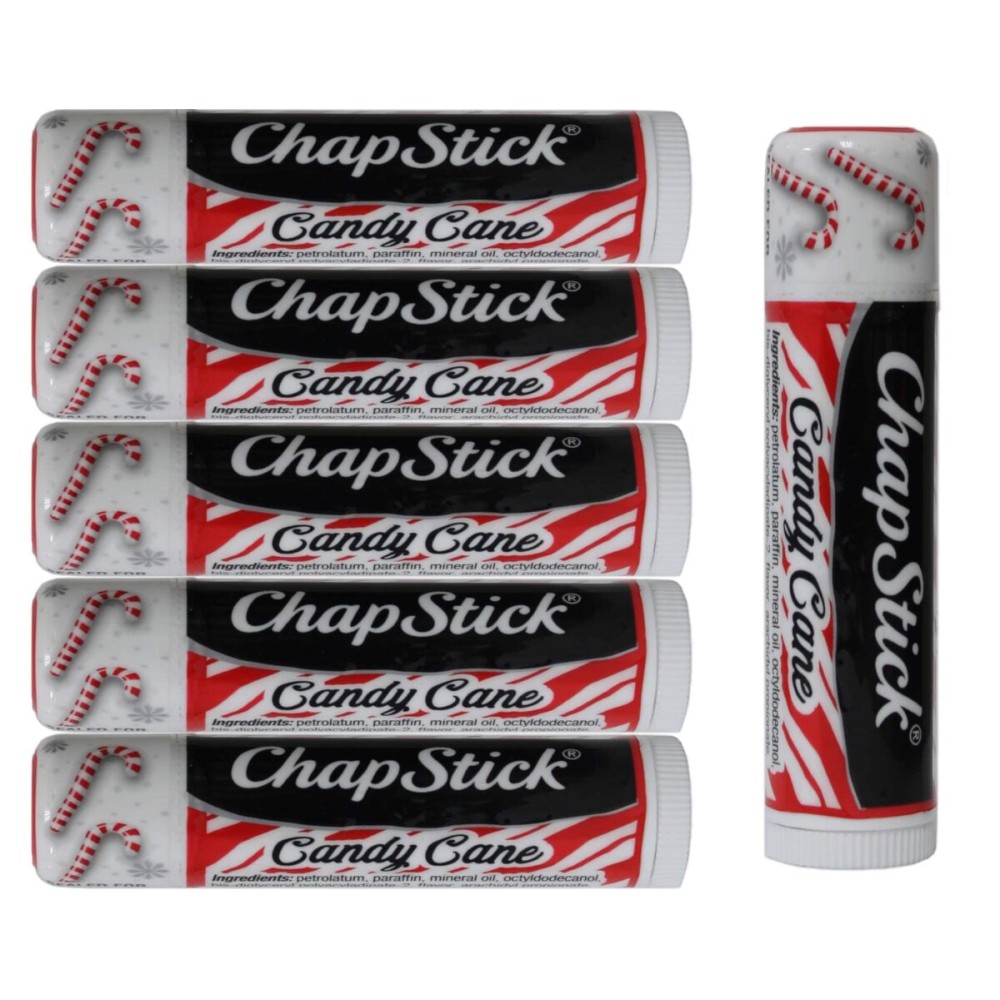 Candy Cane Chapstick Lip Balm, 6 Pieces Candy Cane Chapstick Lip Balm, 6 Pieces