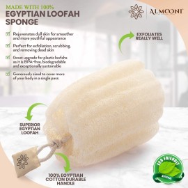 Almooni Egyptian Loofah Exfoliating Body Scrubber, Natural Real Egyptian Shower Loofah Sponge Body Scrubber for Women and Men, for Body and Face That Will Get You Clean - 3 Count (1 Pack) Almooni Egyptian Loofah Exfoliating Body Scrubber, Natural Real Egyptian Shower Loofah Sponge Body Scrubber for Women and Men, for Body and Face That Will Get You Clean - 3 Count (1 Pack)