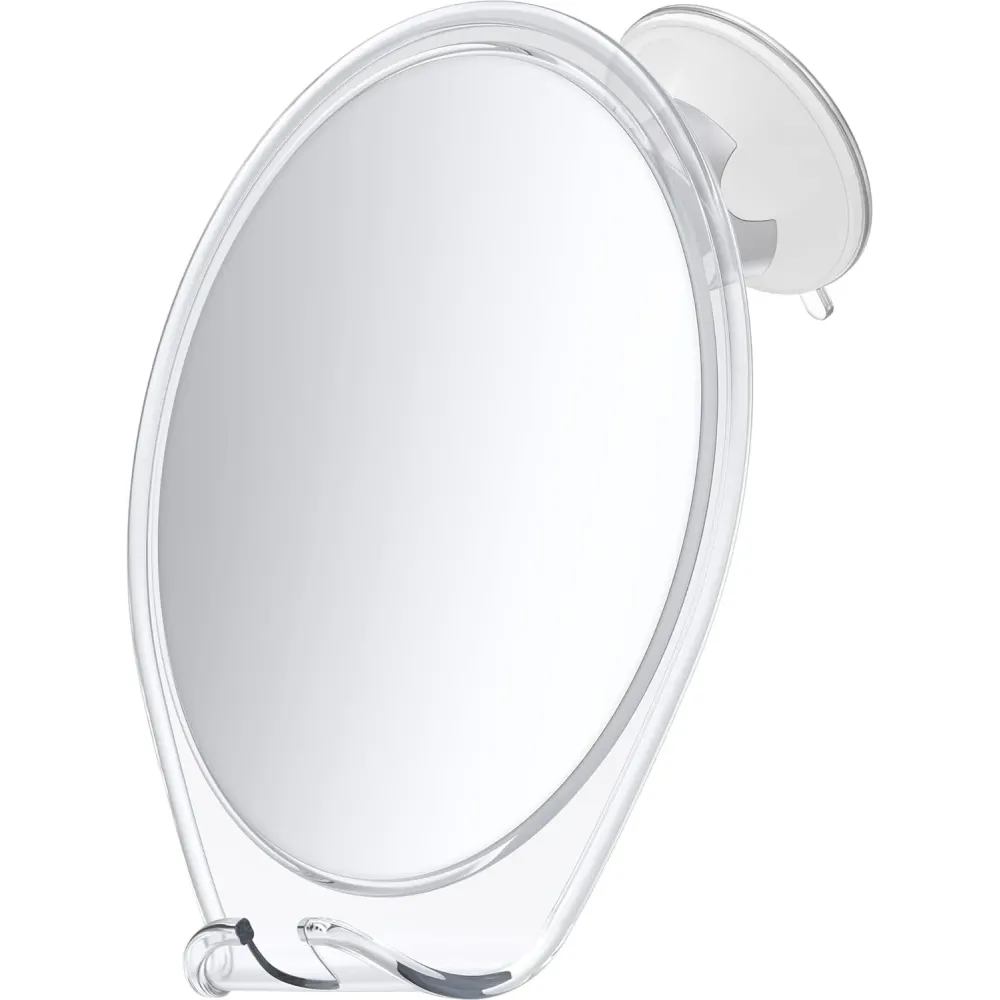 HONEYBULL Shower Mirror Fogless for Shaving - with Suction, Razor Holder for Shower & Swivel, Small Mirror, Shower Accessories, Bathroom Mirror, Bathroom Accessories, Holds Razors (White) HONEYBULL Shower Mirror Fogless for Shaving - with Suction, Razor Holder for Shower & Swivel, Small Mirror, Shower Accessories, Bathroom Mirror, Bathroom Accessories, Holds Razors (White)