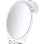 HONEYBULL Shower Mirror Fogless for Shaving - with Suction, Razor Holder for Shower & Swivel, Small Mirror, Shower Accessories, Bathroom Mirror, Bathroom Accessories, Holds Razors (White)
