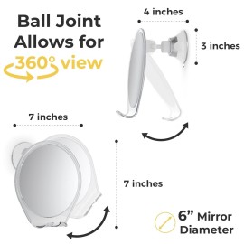 HONEYBULL Shower Mirror Fogless for Shaving - with Suction, Razor Holder for Shower & Swivel, Small Mirror, Shower Accessories, Bathroom Mirror, Bathroom Accessories, Holds Razors (White) HONEYBULL Shower Mirror Fogless for Shaving - with Suction, Razor Holder for Shower & Swivel, Small Mirror, Shower Accessories, Bathroom Mirror, Bathroom Accessories, Holds Razors (White)