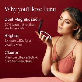 Fancii LED Lighted Travel Makeup Mirror, 1x/10x Magnification - Daylight LED, Compact, Portable, Large 5 Wide Illuminated Folding Mirror (Lumi) - Rose Gold Fancii LED Lighted Travel Makeup Mirror, 1x/10x Magnification - Daylight LED, Compact, Portable, Large 5 Wide Illuminated Folding Mirror (Lumi) - Rose Gold