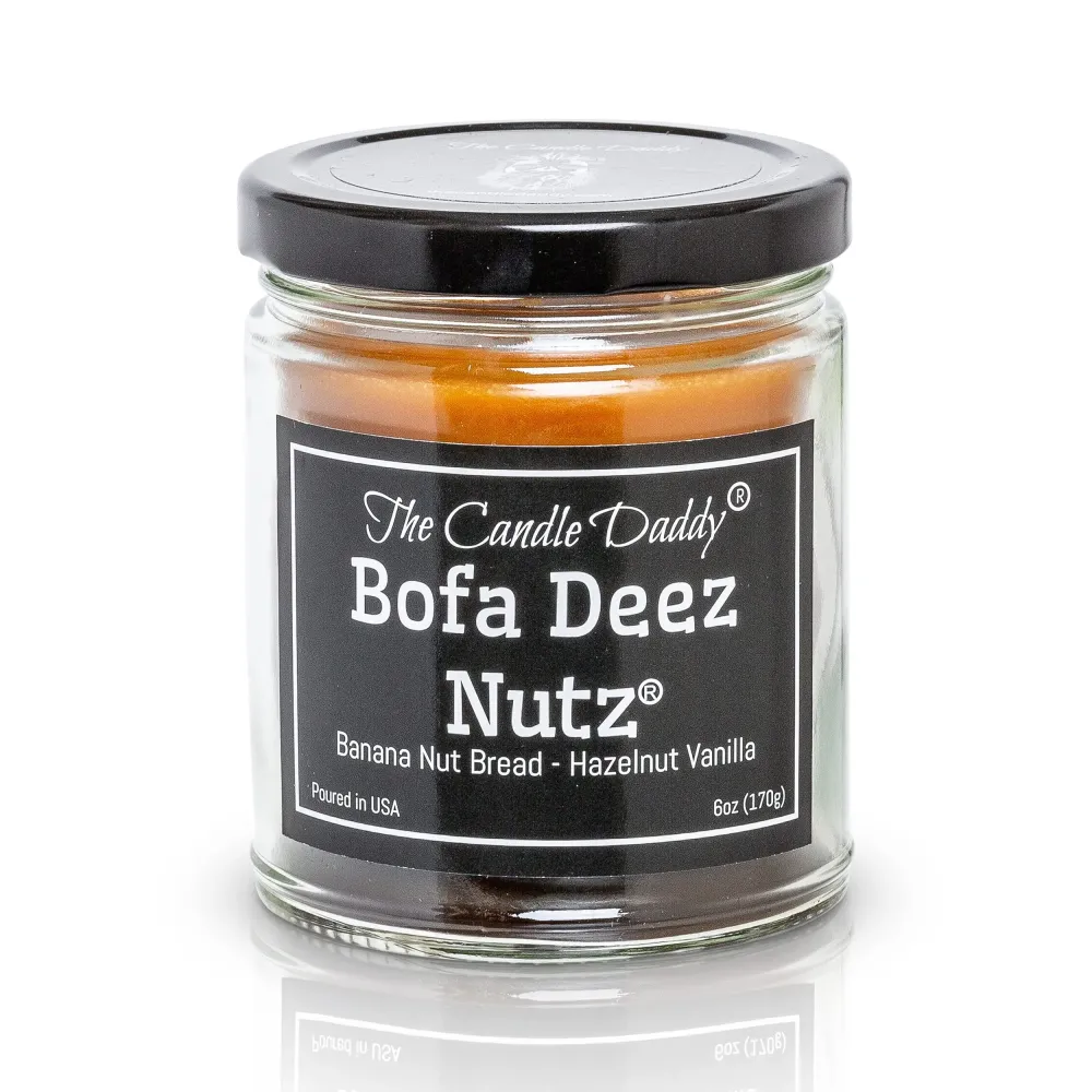 Bofa Deez Nutz- Funny- Banana Nut Bread n Hazelnut Vanilla- Scented Candle- Double Pour- 6 Ounce- 40 Hour Burn Time Bofa Deez Nutz- Funny- Banana Nut Bread n Hazelnut Vanilla- Scented Candle- Double Pour- 6 Ounce- 40 Hour Burn Time