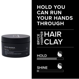 Blind Barber Bryce Harper Hair Clay for Men - Matte Water-Based Styling Product for Volume and Medium to Strong Hold (2.5 Oz)
