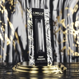 By MILLY Pointed Tweezers | High Carbon Stainless Steel Needle Nose | Fine Point Precision Hair Removal | Perfectly Aligned & Hand-Filed Sharp | Silver By MILLY Pointed Tweezers | High Carbon Stainless Steel Needle Nose | Fine Point Precision Hair Removal | Perfectly Aligned & Hand-Filed Sharp | Silver