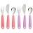 Munchkin Splash Toddler Fork, Knife and Spoon Utensil Set, 6 Pack, Pink/Purple