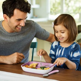 Munchkin Splash Toddler Fork, Knife and Spoon Utensil Set, 6 Pack, Pink/Purple