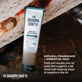 The Grandpa Soap Company Pine Tar Body Wash - Dermatologist Recommended to Cleanse & Moisturize Irritated Skin, Deodorizing Power, With Pine Tar & Tea Tree Oil, 9.5 Fl Oz The Grandpa Soap Company Pine Tar Body Wash - Dermatologist Recommended to Cleanse & Moisturize Irritated Skin, Deodorizing Power, With Pine Tar & Tea Tree Oil, 9.5 Fl Oz