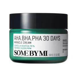 SOME BY MI AHA BHA PHA 30 Days Miracle Cream - 2.02oz, 60ml - Mild Exfoliating Salicylic Acid & Centella Face Moisturizer for All Skin Types - Daily Soothing & Clarifying Face Cream - Korean Skin Care