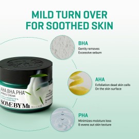 SOME BY MI AHA BHA PHA 30 Days Miracle Cream - 2.02oz, 60ml - Mild Exfoliating Salicylic Acid & Centella Face Moisturizer for All Skin Types - Daily Soothing & Clarifying Face Cream - Korean Skin Care