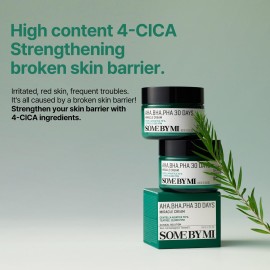 SOME BY MI AHA BHA PHA 30 Days Miracle Cream - 2.02oz, 60ml - Mild Exfoliating Salicylic Acid & Centella Face Moisturizer for All Skin Types - Daily Soothing & Clarifying Face Cream - Korean Skin Care