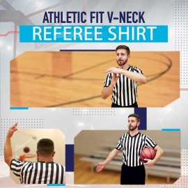 Murray Sporting Goods Men\'s V-Neck Referee Shirt | Mens Official Short Sleeve Pro-Style V-Neck Officiating Halloween Costume (Large) Murray Sporting Goods Men\'s V-Neck Referee Shirt | Mens Official Short Sleeve Pro-Style V-Neck Officiating Halloween Costume (Large)
