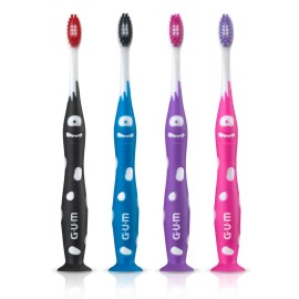 GUM Monsterz Jr Kids Toothbrush, Soft Bristled Childrens Toothbrush with Su Countion Cup, for Ages 5+, 1 Count (Pack of 6) GUM Monsterz Jr Kids Toothbrush, Soft Bristled Childrens Toothbrush with Su Countion Cup, for Ages 5+, 1 Count (Pack of 6)