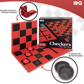HI-Q Checkers & Tic-Tac-Toe Board Game for Kids: Unleash The Fun with Interlocking Pieces & Foldable Design HI-Q Checkers & Tic-Tac-Toe Board Game for Kids: Unleash The Fun with Interlocking Pieces & Foldable Design
