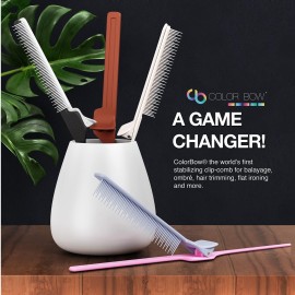 COLORBOW ColorBow Rat Tail Teasing Clip Comb (2 Pack) Hair Straightener Comb - Flat Iron Comb - Straightening Comb - Hair Coloring Pink / Gray COLORBOW ColorBow Rat Tail Teasing Clip Comb (2 Pack) Hair Straightener Comb - Flat Iron Comb - Straightening Comb - Hair Coloring Pink / Gray