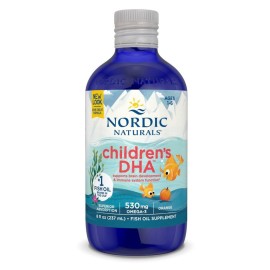 Nordic Naturals Childrens DHA, Orange - 8 oz for Kids - 530 mg Omega-3 with EPA & DHA - Brain Development & Function - Non-GMO - 96 Servings