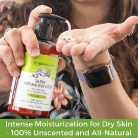 RaGaNaturals Natural Unscented Body Lotion for Dry Skin with Shea Butter and Vitamin E & B5 - Hydrating, Nourishing, Fragrance Free Hand Moisturizer With Organic Essence - For Women, Men, Kids - 8 Oz