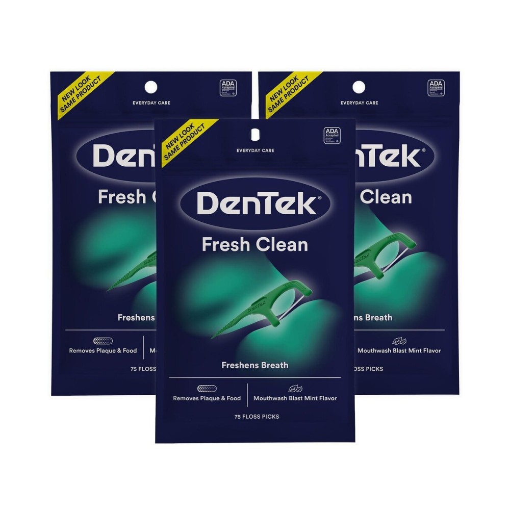DenTek Fresh Clean Floss Picks, For Extra Tight Teeth, 75 Count, 3 Pack DenTek Fresh Clean Floss Picks, For Extra Tight Teeth, 75 Count, 3 Pack
