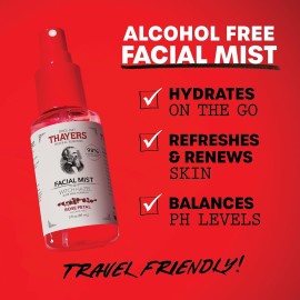 Thayers Alcohol-Free Witch Hazel Facial Mist Toner with Aloe Vera, Rose Petal, Soothing and Hydrating, for All Skin Types, Trial Size, 3 oz Thayers Alcohol-Free Witch Hazel Facial Mist Toner with Aloe Vera, Rose Petal, Soothing and Hydrating, for All Skin Types, Trial Size, 3 oz