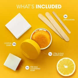 Nad\'s 100% Natural Sugar Wax Kit, Vegan, Hypoallergenic, No-heat Formula Waxing Sugar Paste, Includes 6 Wooden Spatulas, 10 Reusable 100% Cotton Strips, 1 Pre-wax Cleansing Soap & Sugar Wax 6oz Nad\'s 100% Natural Sugar Wax Kit, Vegan, Hypoallergenic, No-heat Formula Waxing Sugar Paste, Includes 6 Wooden Spatulas, 10 Reusable 100% Cotton Strips, 1 Pre-wax Cleansing Soap & Sugar Wax 6oz
