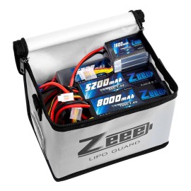Zeee Fireproof Explosionproof Large Capacity Battery Storage Guard Pouch for Lipo Charge & Storage (8.46 x 6.5 x 5.71 in)
