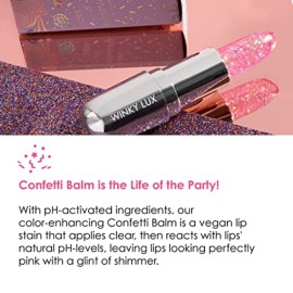 Winky Lux Glitter Confetti Balm, pH Lip Balm, pH Color Changing Lipstick and Tinted, Vegan & Cruelty Free Lip Balm, Hydrate & Plump, Sheer Pink Lipstick, Rainbow Confetti Winky Lux Glitter Confetti Balm, pH Lip Balm, pH Color Changing Lipstick and Tinted, Vegan & Cruelty Free Lip Balm, Hydrate & Plump, Sheer Pink Lipstick, Rainbow Confetti