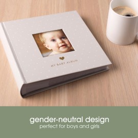 Pearhead Baby Photo Album, Keepsake Book for New and Expecting Parents, Gender-Neutral Baby Accessory, Ideal Gift for Baby Shower, Holds 200 Pictures, Gray and White Polka Dot Pearhead Baby Photo Album, Keepsake Book for New and Expecting Parents, Gender-Neutral Baby Accessory, Ideal Gift for Baby Shower, Holds 200 Pictures, Gray and White Polka Dot