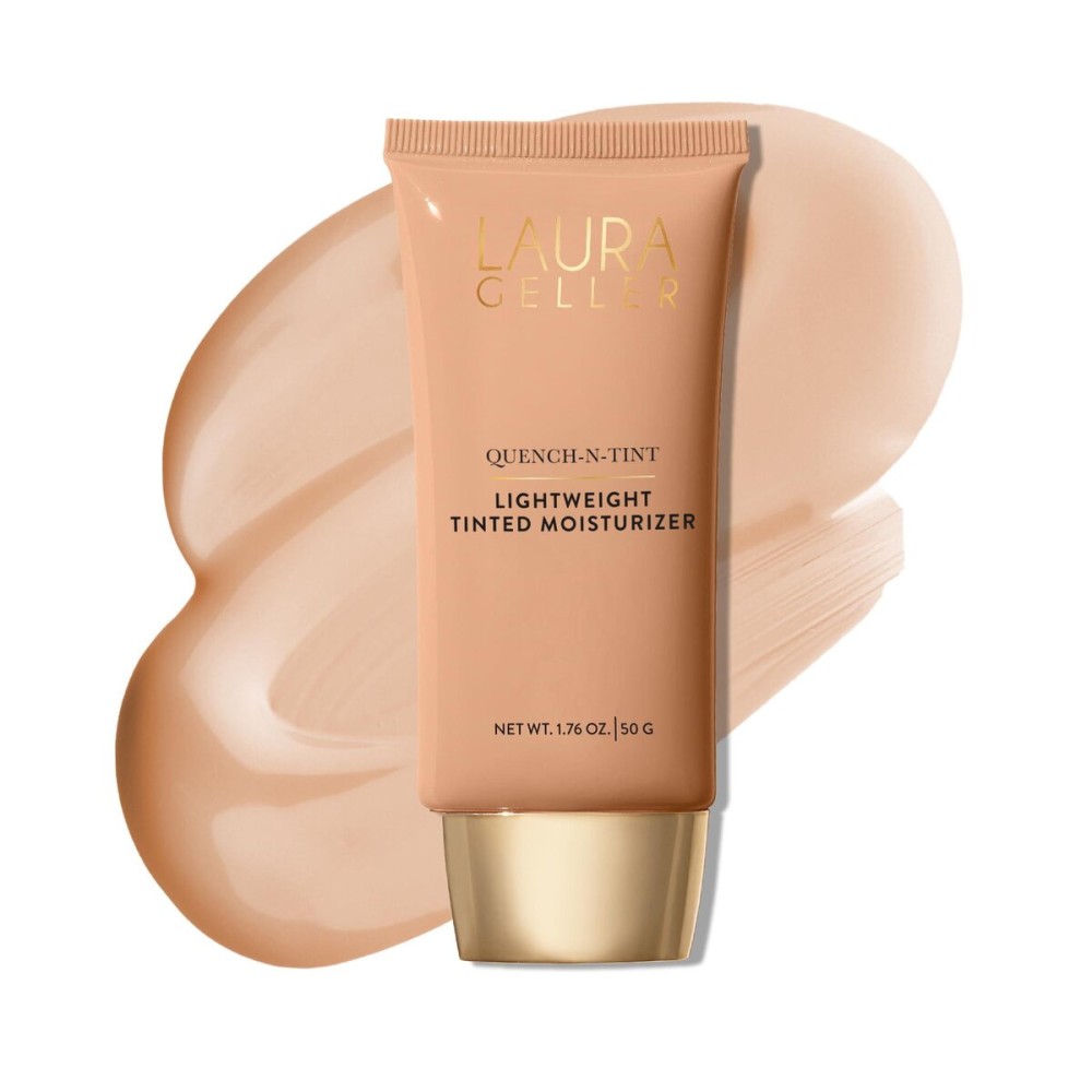 LAURA GELLER NEW YORK Quench-n-Tint Hydrating Foundation - Light/Medium - Sheer to Light Buildable Coverage - Natural Glow Finish - Lightweight Formula with Hyaluronic Acid LAURA GELLER NEW YORK Quench-n-Tint Hydrating Foundation - Light/Medium - Sheer to Light Buildable Coverage - Natural Glow Finish - Lightweight Formula with Hyaluronic Acid