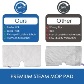 MXZONE Replacement Microfiber Steam Mop pad Cleaning Pads for Shark Steam Pocket Mop S3500 Series S3550 S3501 S3601 S3601D S3901 S3801 S3801CO, White, S3501-White