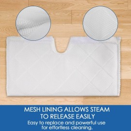 MXZONE Replacement Microfiber Steam Mop pad Cleaning Pads for Shark Steam Pocket Mop S3500 Series S3550 S3501 S3601 S3601D S3901 S3801 S3801CO, White, S3501-White