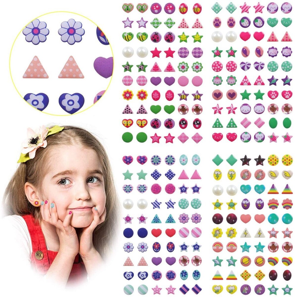 AUGSUN 240 Piece Sticker Earrings 3D Gems Girls Self-Adhesive Glitter Craft Crystal Stickers
