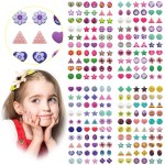AUGSUN 240 Piece Sticker Earrings 3D Gems Girls Self-Adhesive Glitter Craft Crystal Stickers