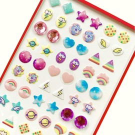 AUGSUN 240 Piece Sticker Earrings 3D Gems Girls Self-Adhesive Glitter Craft Crystal Stickers