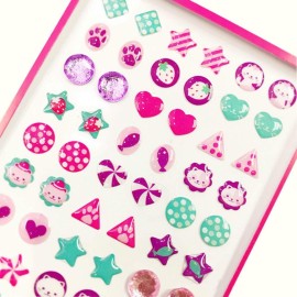 AUGSUN 240 Piece Sticker Earrings 3D Gems Girls Self-Adhesive Glitter Craft Crystal Stickers