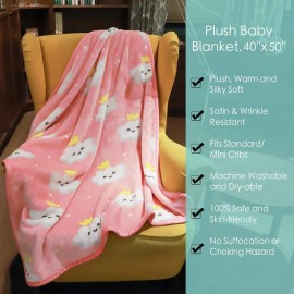 TILLYOU Toddler Flannel Blanket - Warm Cozy Baby Blanket for Boys and Girls, Smooth Cute Lightweight Blanket for Bedding Crib Stroller, 40x50 Inches, Pink Cloud TILLYOU Toddler Flannel Blanket - Warm Cozy Baby Blanket for Boys and Girls, Smooth Cute Lightweight Blanket for Bedding Crib Stroller, 40x50 Inches, Pink Cloud