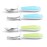 Munchkin Raise Toddler Fork and Spoon Utensil Set, Rest Keeps Tip Off Table, BPA Free, 4 Pack, Blue/Green