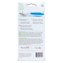 Munchkin Raise Toddler Fork and Spoon Utensil Set, Rest Keeps Tip Off Table, BPA Free, 4 Pack, Blue/Green Munchkin Raise Toddler Fork and Spoon Utensil Set, Rest Keeps Tip Off Table, BPA Free, 4 Pack, Blue/Green